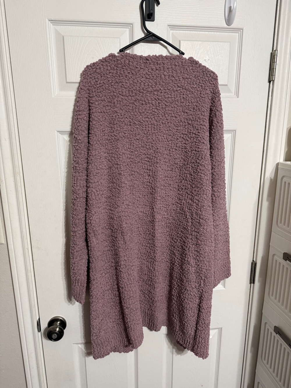 Who What Wear Dusty Mauve Plush Open-Front Cardigan - Picture 3 of 3